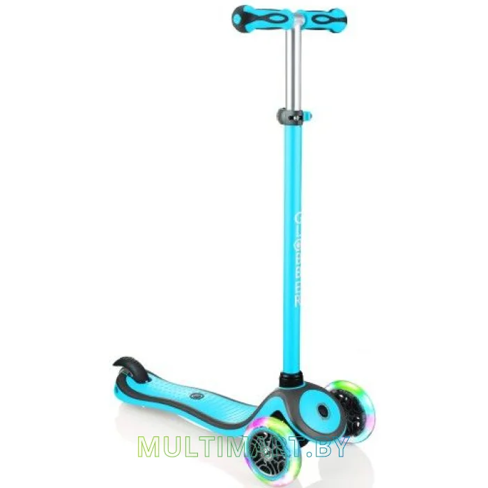Самокат Globber Primo Plus Lights Color (голубой)